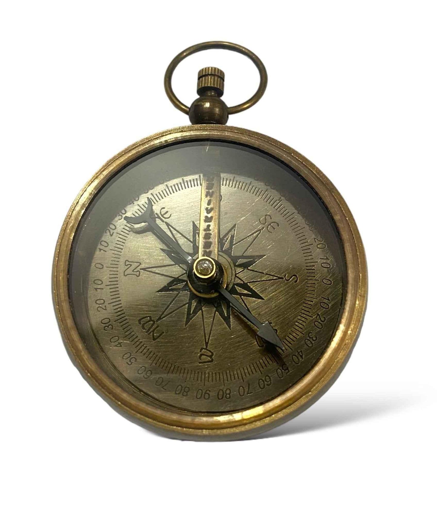 2.5" Brass Navy Compass (Set of 2) Antique Finish with Leather Case - TAJDAAR HANDICRAFTS