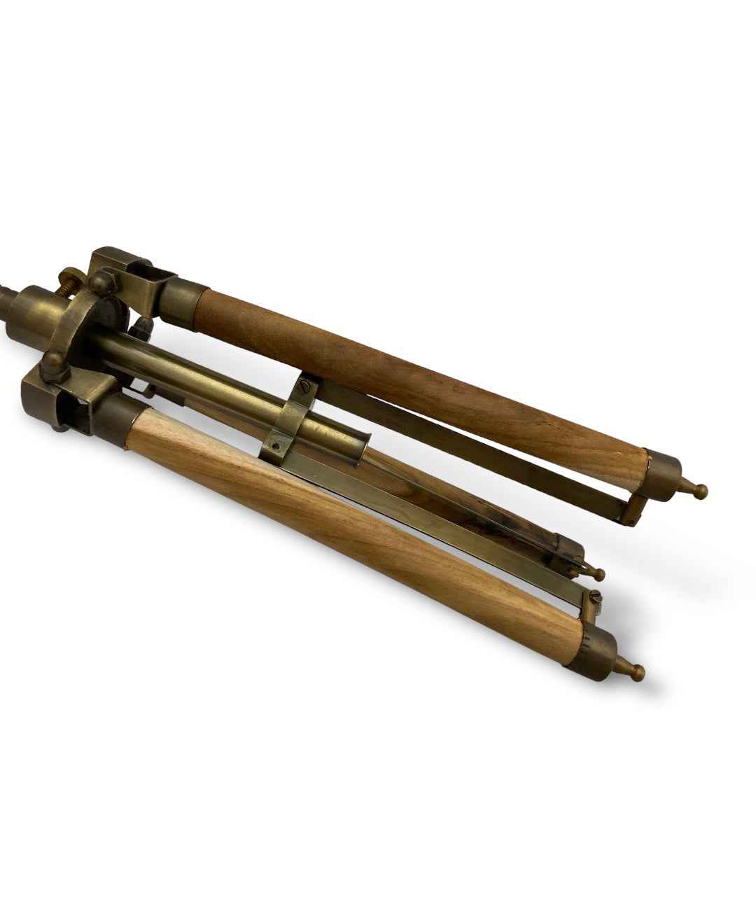 4" Antique Aluminum Clock on Wooden Tripod Stand - TAJDAAR HANDICRAFTS