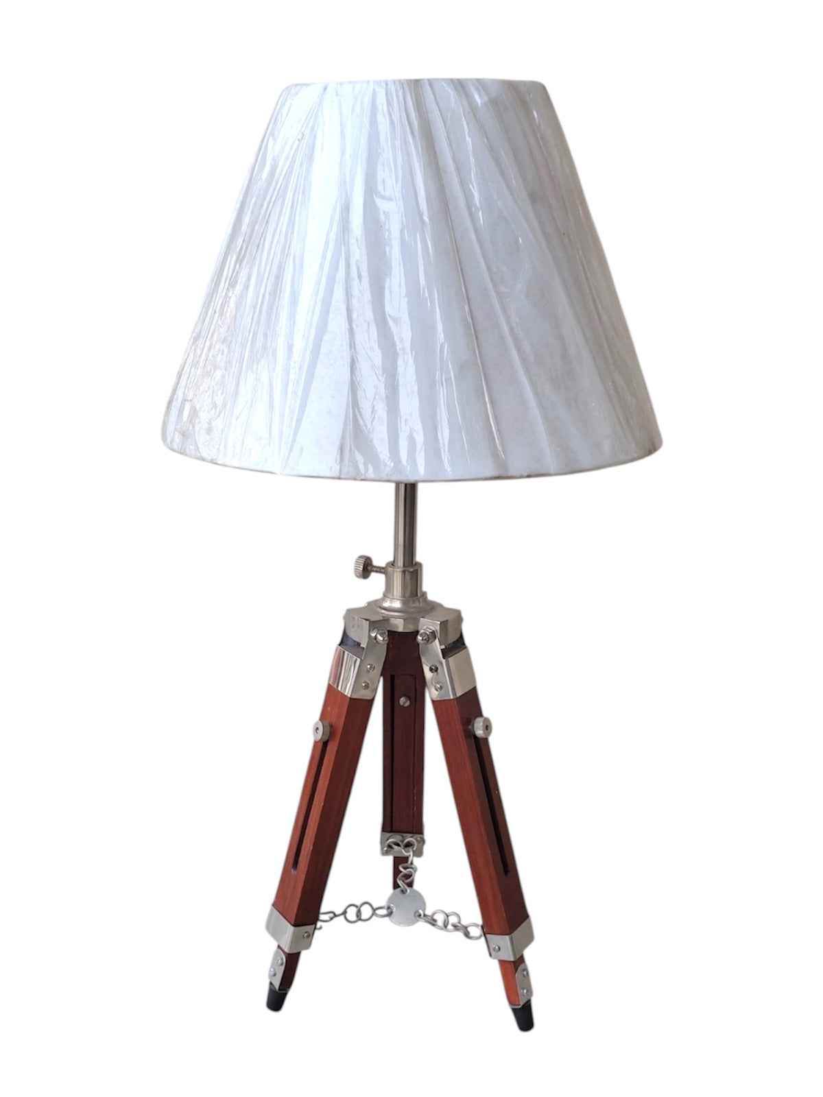 Adjustable Wooden Tripod Table Lamp (23–30 Inches) - TAJDAAR HANDICRAFTS