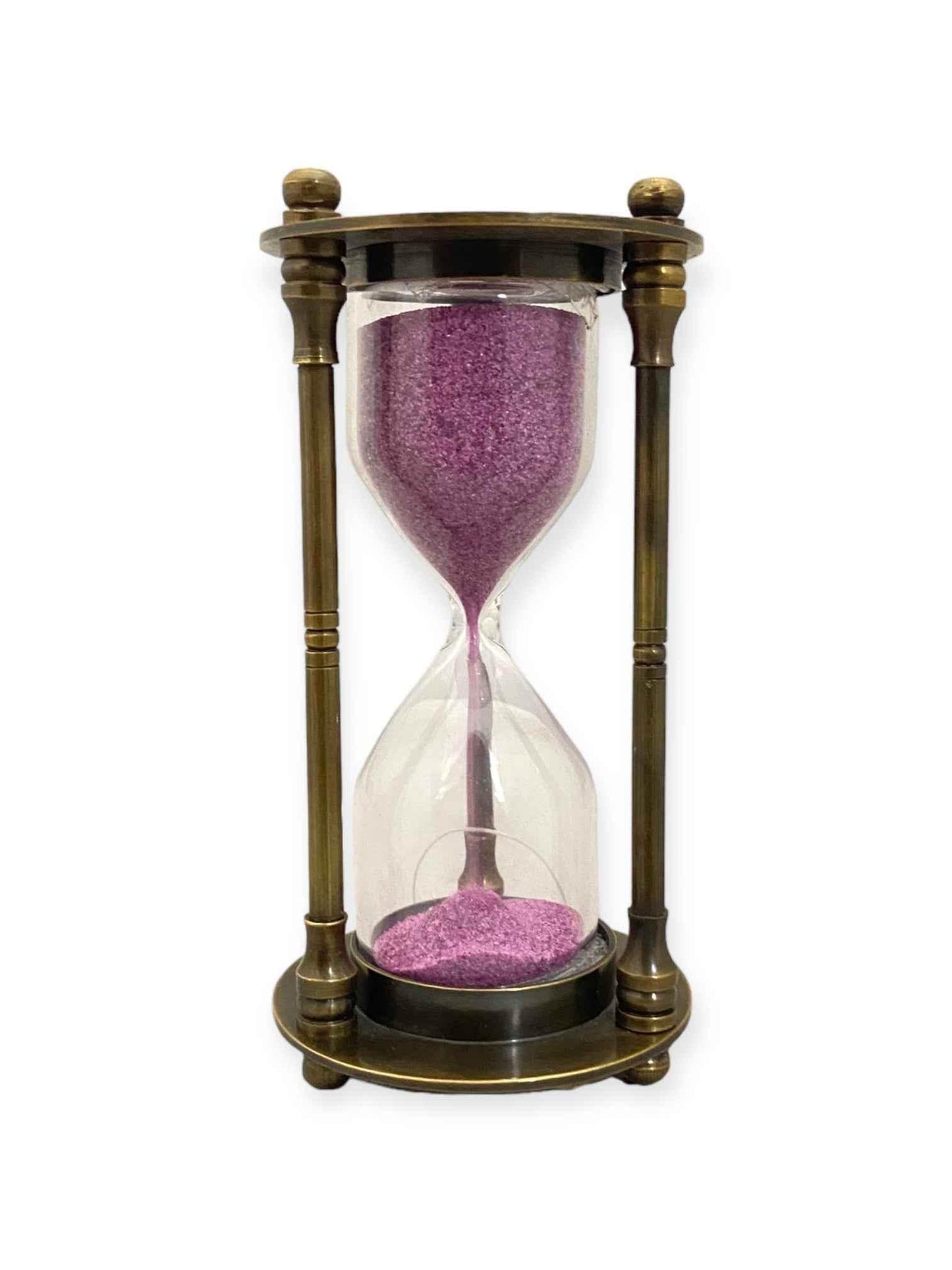 Antique Black Sand Timer Set of 2 with Pink Sand - TAJDAAR HANDICRAFTS