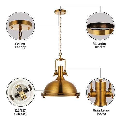 Industrial Nautical Pendant Light Elegant Shade 1-Light Ceiling Lamp Chandelier - TAJDAAR HANDICRAFTS