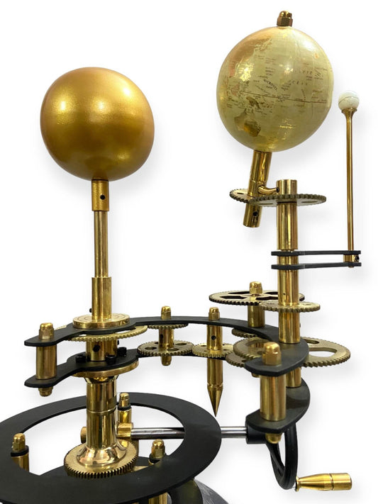 Luxury Brass Orrery – Sun, Earth & Moon Model with Black Base - TAJDAAR HANDICRAFTS
