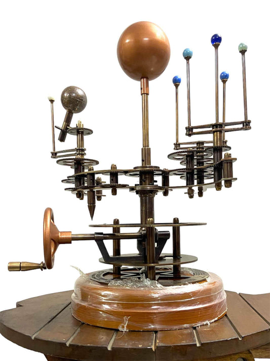 Handcrafted Mechanical Brass Orrery – Solar System Model - TAJDAAR HANDICRAFTS