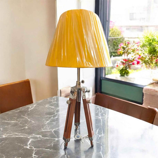 Adjustable Wooden Tripod Table Lamp (23–30 Inches) - TAJDAAR HANDICRAFTS