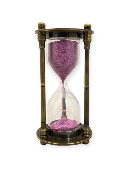 Antique Black Sand Timer Set of 2 with Pink Sand - TAJDAAR HANDICRAFTS