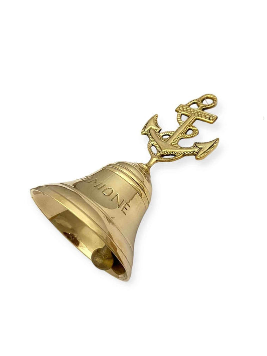 Brass Nautical Ship Bell with Anchor Handle - TAJDAAR HANDICRAFTS