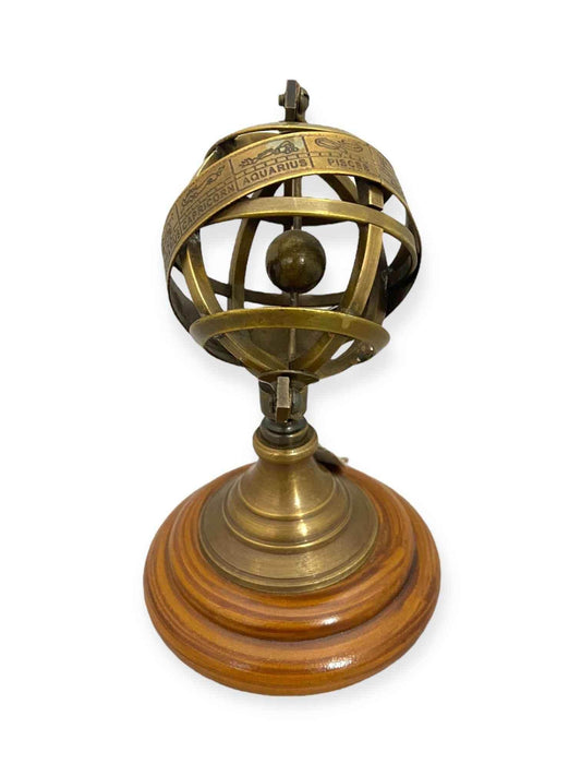 Brass Zodiac Armillary Sphere Decorative Accessory - TAJDAAR HANDICRAFTS
