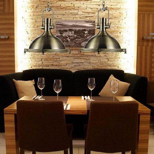 Nautical Pendant Light Polished Metal Dome Shade Semi Flush Mount Ceiling Light - TAJDAAR HANDICRAFTS