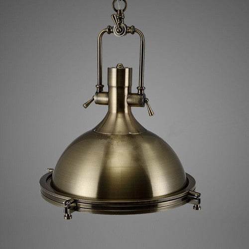 Nautical Pendant Light Polished Metal Dome Shade Semi Flush Mount Ceiling Light - TAJDAAR HANDICRAFTS