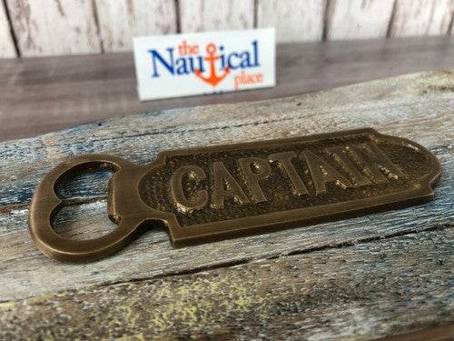 Solid Brass Captain Bottle Opener - Antique Finish - Beer, Soda - Nautical Gift - TAJDAAR HANDICRAFTS