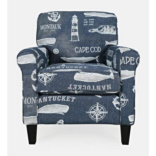 Coastal Nantucket Cape Nautical Upholstered Accent Chair - TAJDAAR HANDICRAFTS