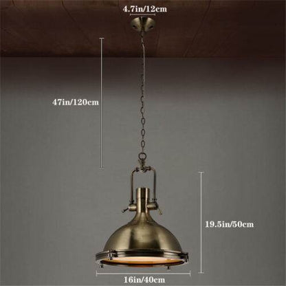 Nautical Pendant Light Polished Metal Dome Shade Semi Flush Mount Ceiling Light - TAJDAAR HANDICRAFTS
